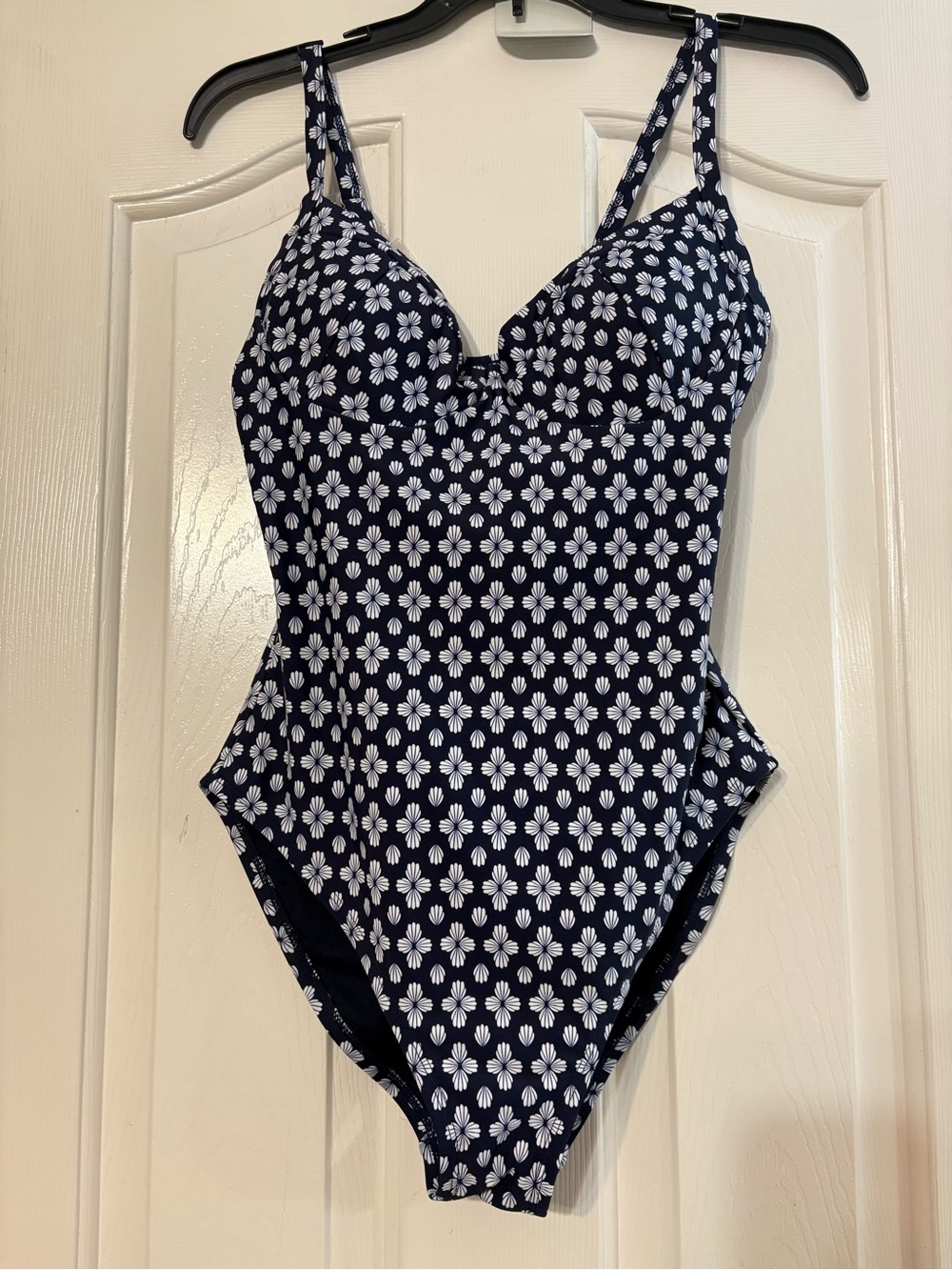 Draper James Navy Blue Floral One-Piece Swimsuit NWOT